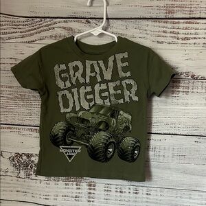 Toddler green Grave Digger Monster Jam size 2t